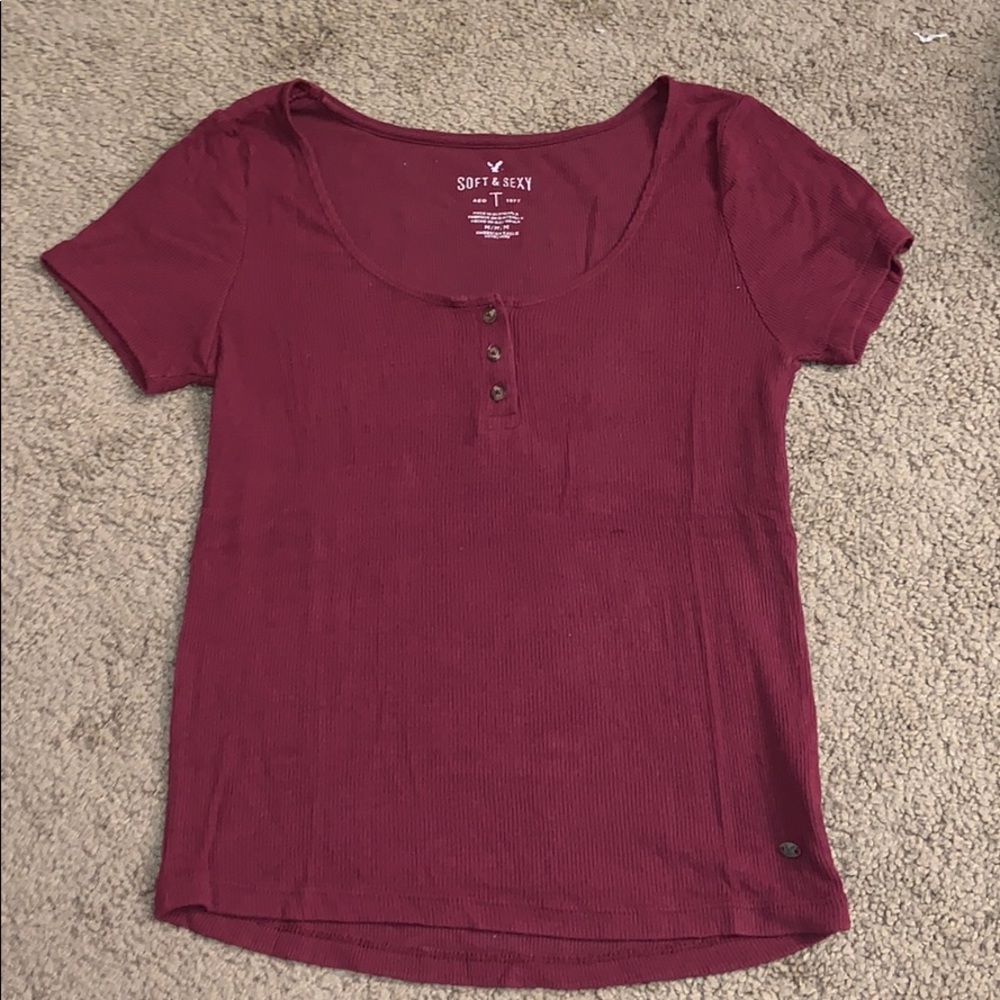 Short Sleeve Button Up Top